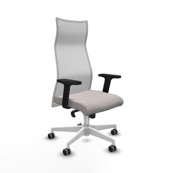 Albacete malla sincro malla blanca similpiel blanco brazos 2D base blanca ruedas 65mm engomadas