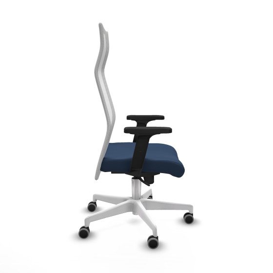 Albacete malla sincro malla blanca similpiel azul marino brazos 2D base blanca ruedas 65mm engomadas