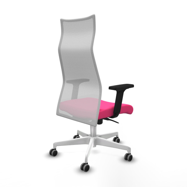 Albacete malla sincro malla blanca similpiel rosa brazos 2D base blanca ruedas 65mm engomadas