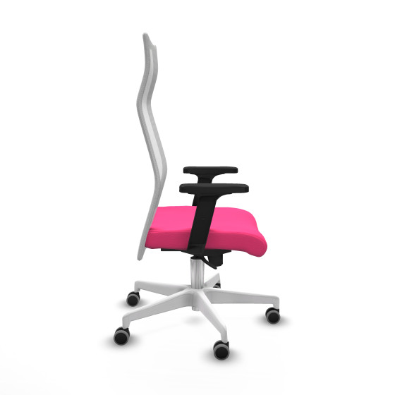 Albacete malla sincro malla blanca similpiel rosa brazos 2D base blanca ruedas 65mm engomadas