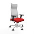 Albacete malla sincro malla blanca similpiel rojo brazos 2D base blanca ruedas 65mm engomadas
