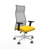 Albacete malla sincro malla gris similpiel amarillo brazos 2D base blanca ruedas 65mm engomadas