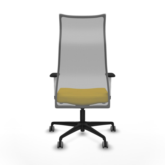 Albacete malla sincro malla gris bali amarillo brazos blancos base nailon ruedas 65mm engomadas