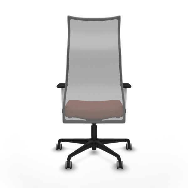 Albacete malla sincro malla gris bali marrón brazos blancos base nailon ruedas 65mm engomadas