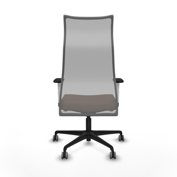 Albacete malla sincro malla gris bali marrón oscuro brazos blancos base nailon ruedas 65mm engomadas