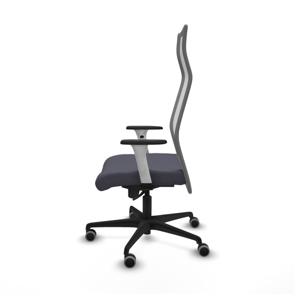 Albacete malla sincro malla gris bali gris oscuro brazos blancos base nailon ruedas 65mm engomadas