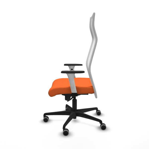Albacete malla sincro malla blanca bali naranja brazos blancos base nailon ruedas 65mm engomadas