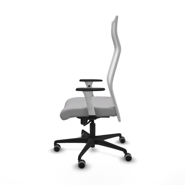 Albacete malla sincro malla blanca bali gris claro brazos blancos base nailon ruedas 65mm engomadas