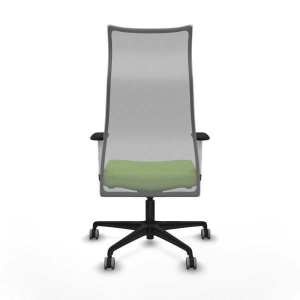 Albacete malla sincro malla gris bali pistacho brazos blancos base nailon ruedas 65mm engomadas