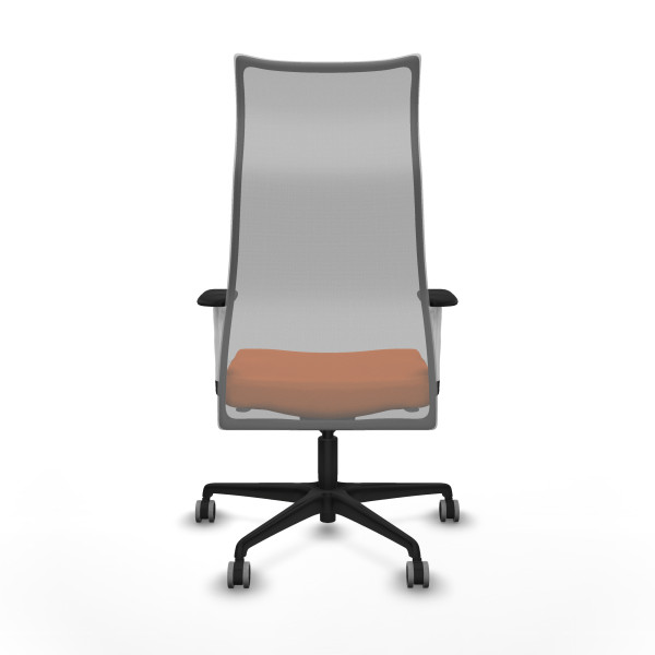 Albacete malla sincro malla gris bali naranja brazos blancos base nailon ruedas 65mm engomadas