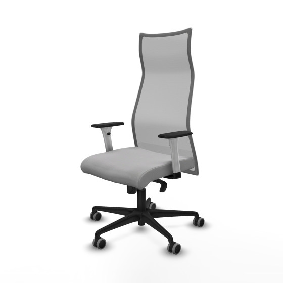 Albacete malla sincro malla gris bali gris claro brazos blancos base nailon ruedas 65mm engomadas