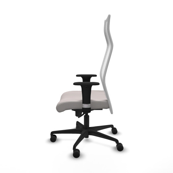 Albacete malla sincro malla blanca similpiel blanco brazos 1D base nailon ruedas 65 mm nailon