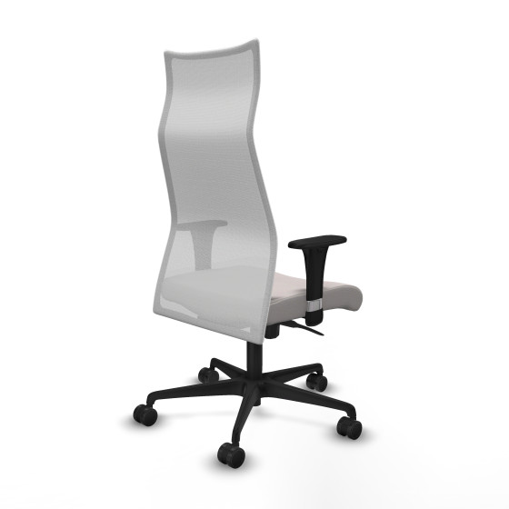 Albacete malla sincro malla blanca similpiel blanco brazos 1D base nailon ruedas 65 mm nailon