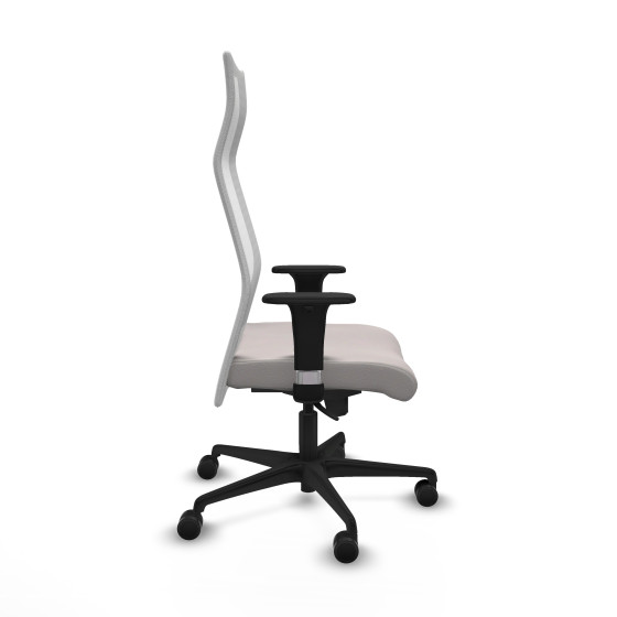 Albacete malla sincro malla blanca similpiel blanco brazos 1D base nailon ruedas 65 mm nailon