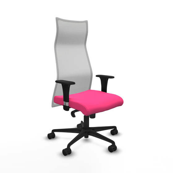 Albacete malla sincro malla blanca similpiel rosa brazos 1D base nailon ruedas 65 mm nailon