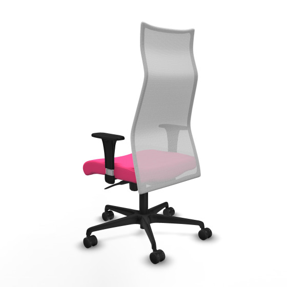 Albacete malla sincro malla blanca similpiel rosa brazos 1D base nailon ruedas 65 mm nailon