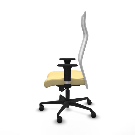 Albacete malla sincro malla blanca similpiel crema brazos 1D base nailon ruedas 65 mm nailon