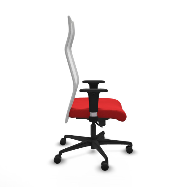 Albacete malla sincro malla blanca similpiel rojo brazos 1D base nailon ruedas 65 mm nailon