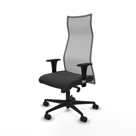 Albacete malla sincro malla gris similpiel gris oscuro brazos 1D base nailon ruedas 65 mm nailon