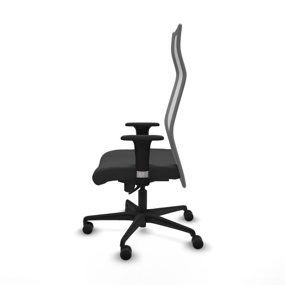 Albacete malla sincro malla gris similpiel gris oscuro brazos 1D base nailon ruedas 65 mm nailon