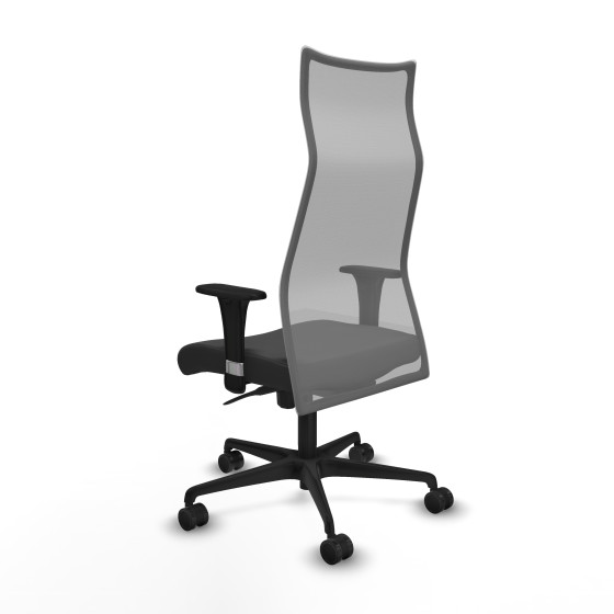 Albacete malla sincro malla gris similpiel gris oscuro brazos 1D base nailon ruedas 65 mm nailon