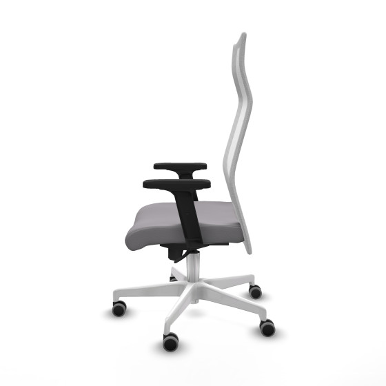 Albacete malla sincro malla blanca similpiel gris brazos 2D base blanca ruedas 65mm engomadas