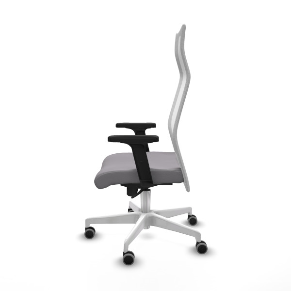 Albacete malla sincro malla blanca similpiel gris brazos 2D base blanca ruedas 65mm engomadas