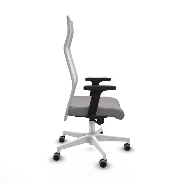 Albacete malla sincro malla blanca similpiel gris brazos 2D base blanca ruedas 65mm engomadas