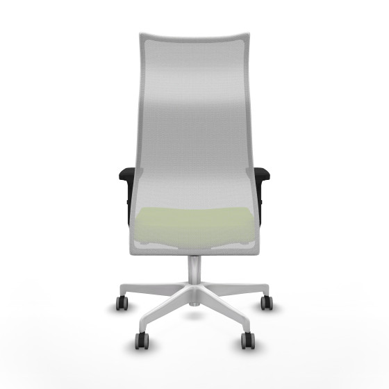 Albacete malla sincro malla blanca similpiel pistacho brazos 2D base blanca ruedas 65mm engomadas