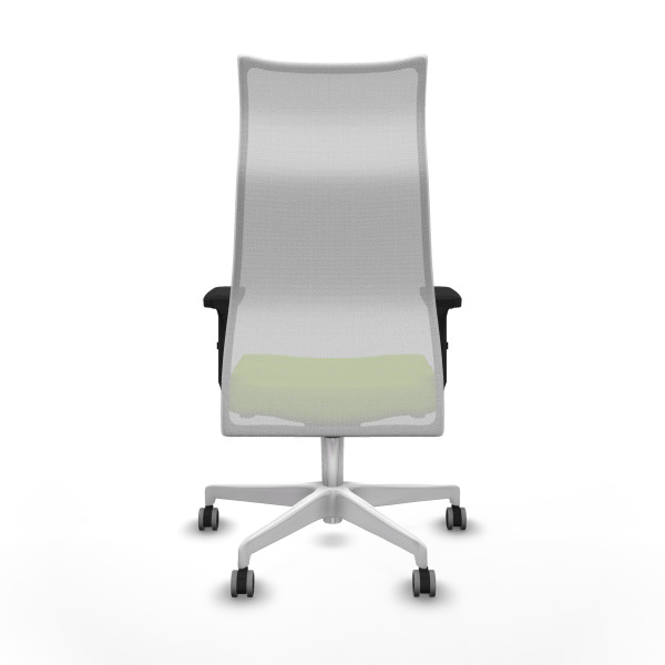 Albacete malla sincro malla blanca similpiel pistacho brazos 2D base blanca ruedas 65mm engomadas