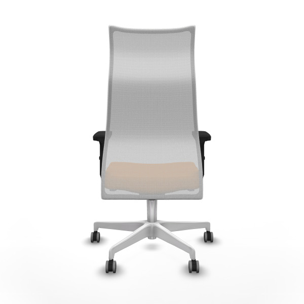 Albacete malla sincro malla blanca similpiel naranja brazos 2D base blanca ruedas 65mm engomadas