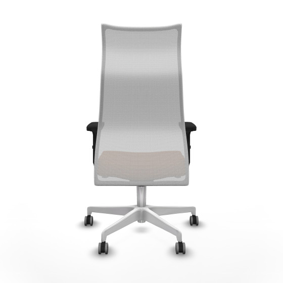 Albacete malla sincro malla blanca similpiel marrón brazos 2D base blanca ruedas 65mm engomadas