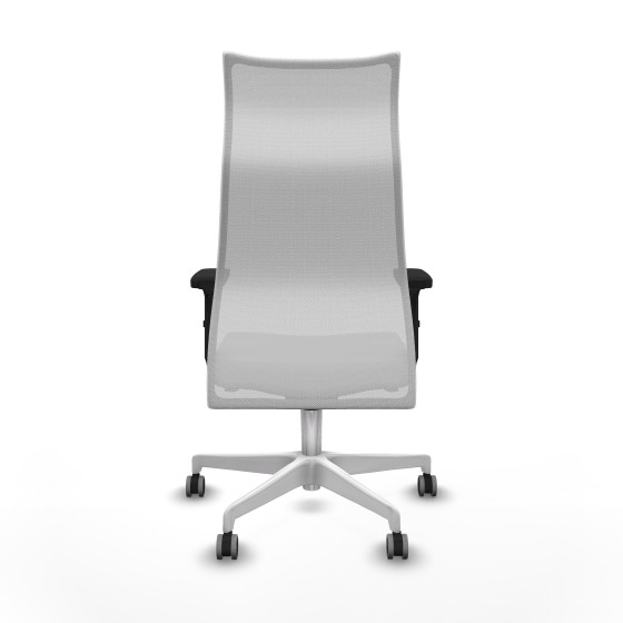 Albacete malla sincro malla blanca similpiel gris claro brazos 2D base blanca ruedas 65mm engomadas