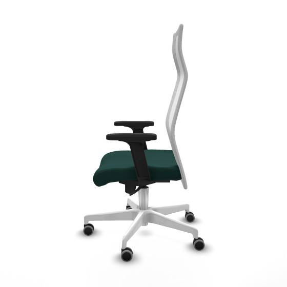 Albacete malla sincro malla blanca similpiel verde botella brazos 2D base blanca ruedas 65mm engomadas