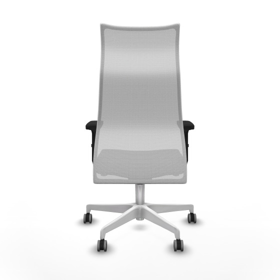 Albacete malla sincro malla blanca similpiel gris oscuro brazos 2D base blanca ruedas 65mm engomadas