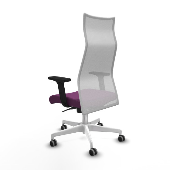 Albacete malla sincro malla blanca similpiel morado brazos 2D base blanca ruedas 65mm engomadas