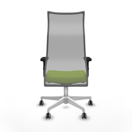 Albacete malla sincro malla gris similpiel pistacho brazos 2D base blanca ruedas 65mm engomadas