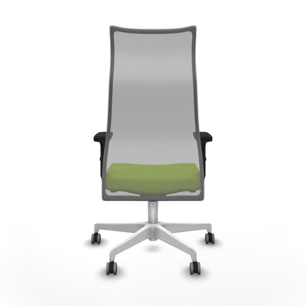 Albacete malla sincro malla gris similpiel pistacho brazos 2D base blanca ruedas 65mm engomadas