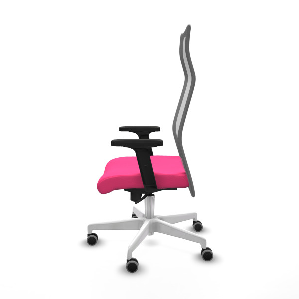 Albacete malla sincro malla gris similpiel rosa brazos 2D base blanca ruedas 65mm engomadas