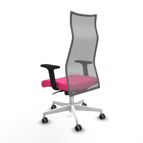 Albacete malla sincro malla gris similpiel rosa brazos 2D base blanca ruedas 65mm engomadas
