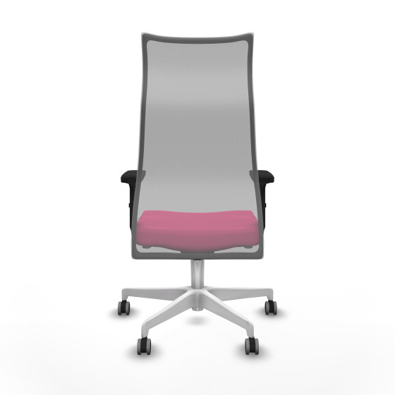 Albacete malla sincro malla gris similpiel rosa brazos 2D base blanca ruedas 65mm engomadas