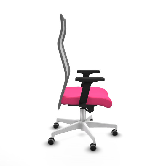 Albacete malla sincro malla gris similpiel rosa brazos 2D base blanca ruedas 65mm engomadas