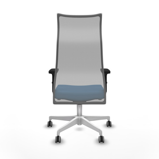 Albacete malla sincro malla gris similpiel azul claro brazos 2D base blanca ruedas 65mm engomadas
