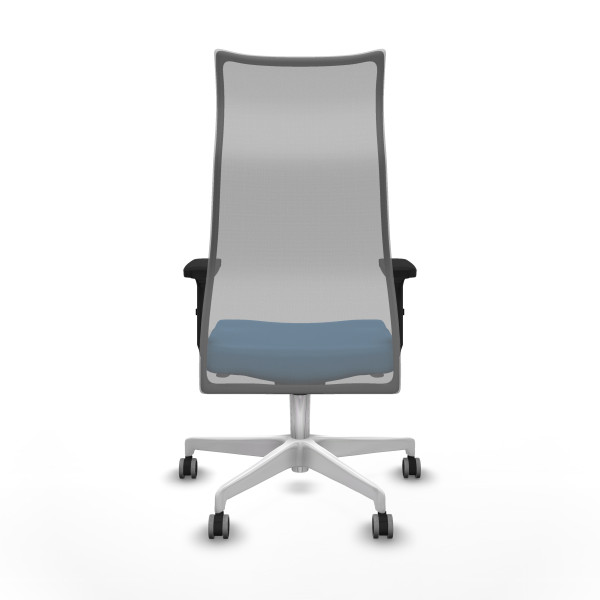 Albacete malla sincro malla gris similpiel azul claro brazos 2D base blanca ruedas 65mm engomadas
