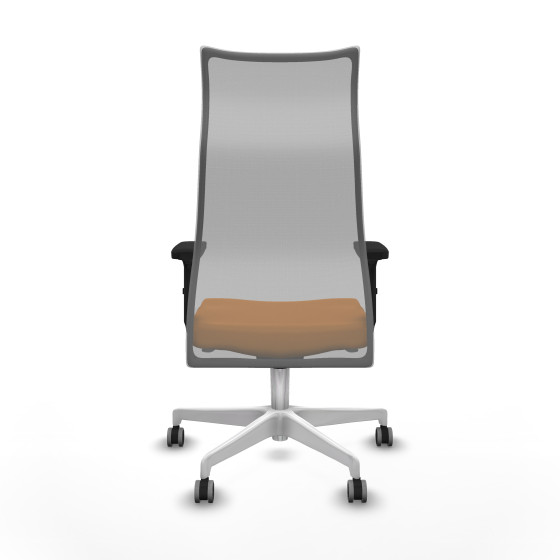 Albacete malla sincro malla gris similpiel naranja brazos 2D base blanca ruedas 65mm engomadas