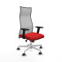 Albacete malla sincro malla gris similpiel rojo brazos 2D base blanca ruedas 65mm engomadas