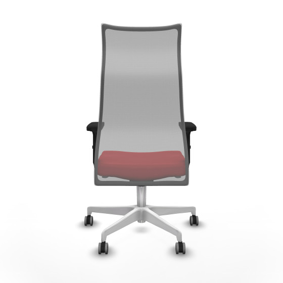 Albacete malla sincro malla gris similpiel rojo brazos 2D base blanca ruedas 65mm engomadas