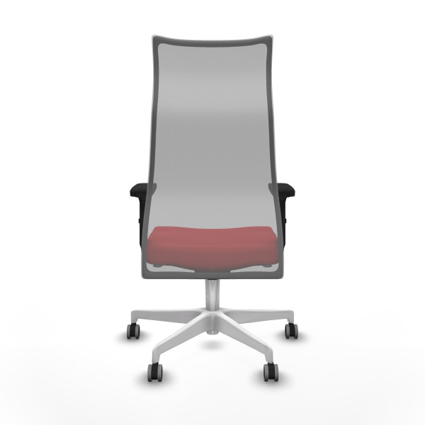 Albacete malla sincro malla gris similpiel rojo brazos 2D base blanca ruedas 65mm engomadas