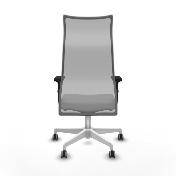 Albacete malla sincro malla gris similpiel gris claro brazos 2D base blanca ruedas 65mm engomadas