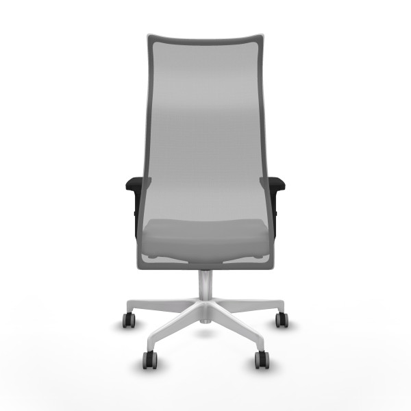 Albacete malla sincro malla gris similpiel gris claro brazos 2D base blanca ruedas 65mm engomadas